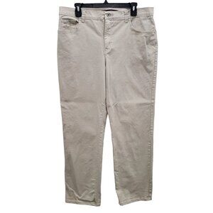 Gloria Vanderbilt Woman's Petite Amanda Khaki Tapered Leg Mom Jeans‎ Plus Sz 16P